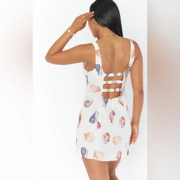SHOW ME YOUR MUMU Steph Mini Dress In Shell Linen - Picture 3 of 8